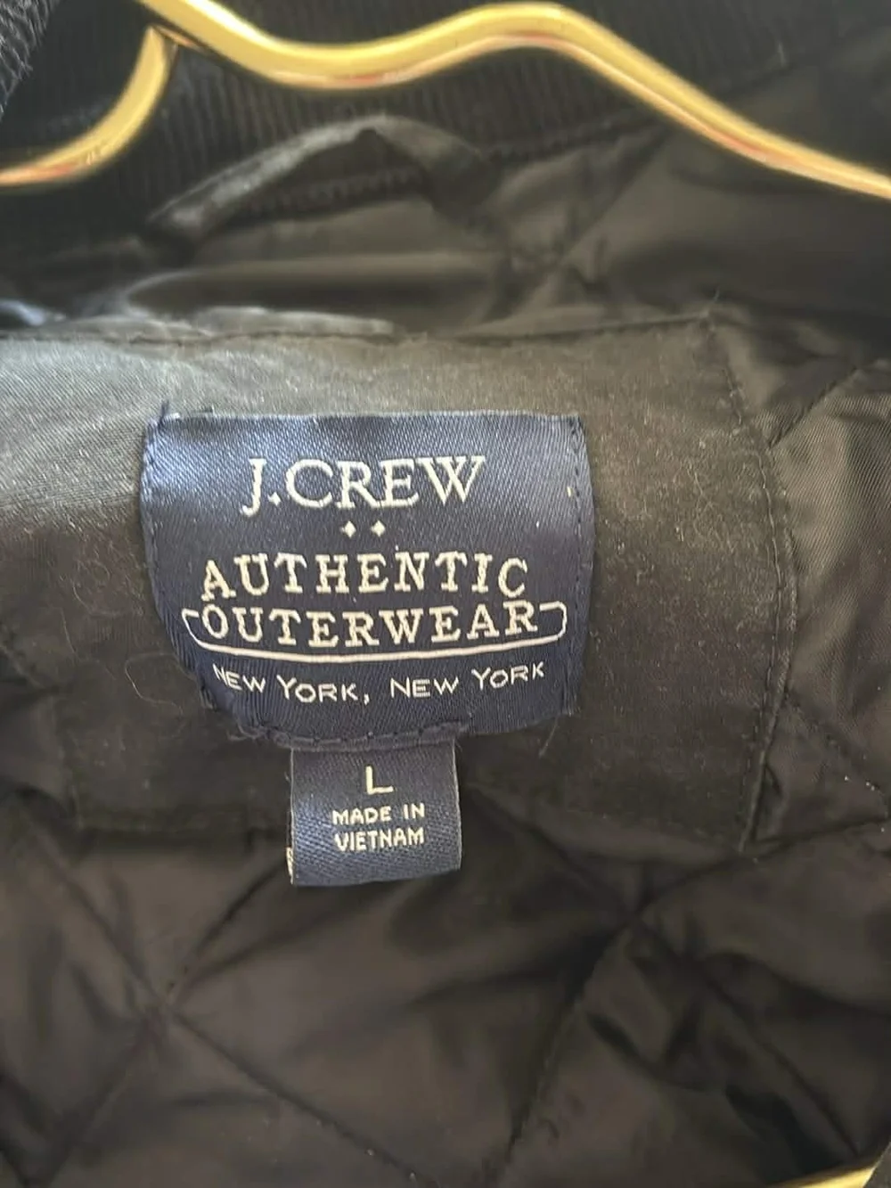 J. Crew Black Quilted Corduroy-Collar‎ Barn Jacket Equestrian
